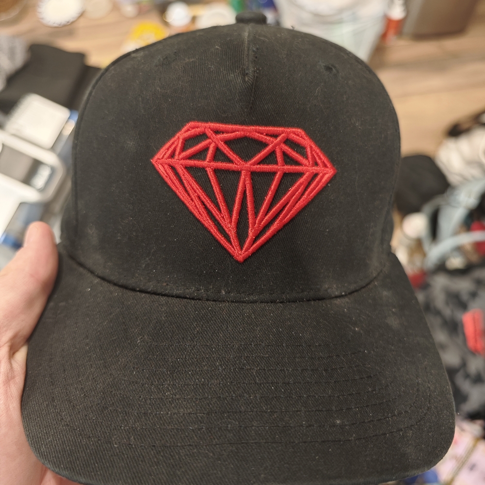 Diamond Supply Co. Black Cap with Red Diamond Logo